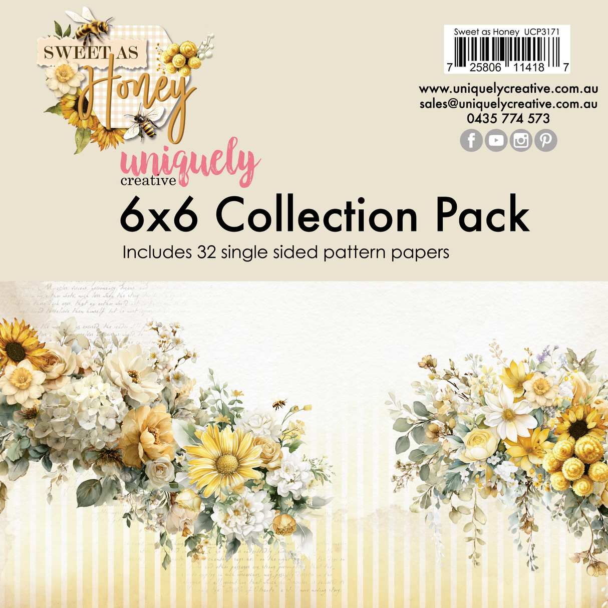 Uniquely Creative Sweet as Honey 6 x 6 Collection Pack