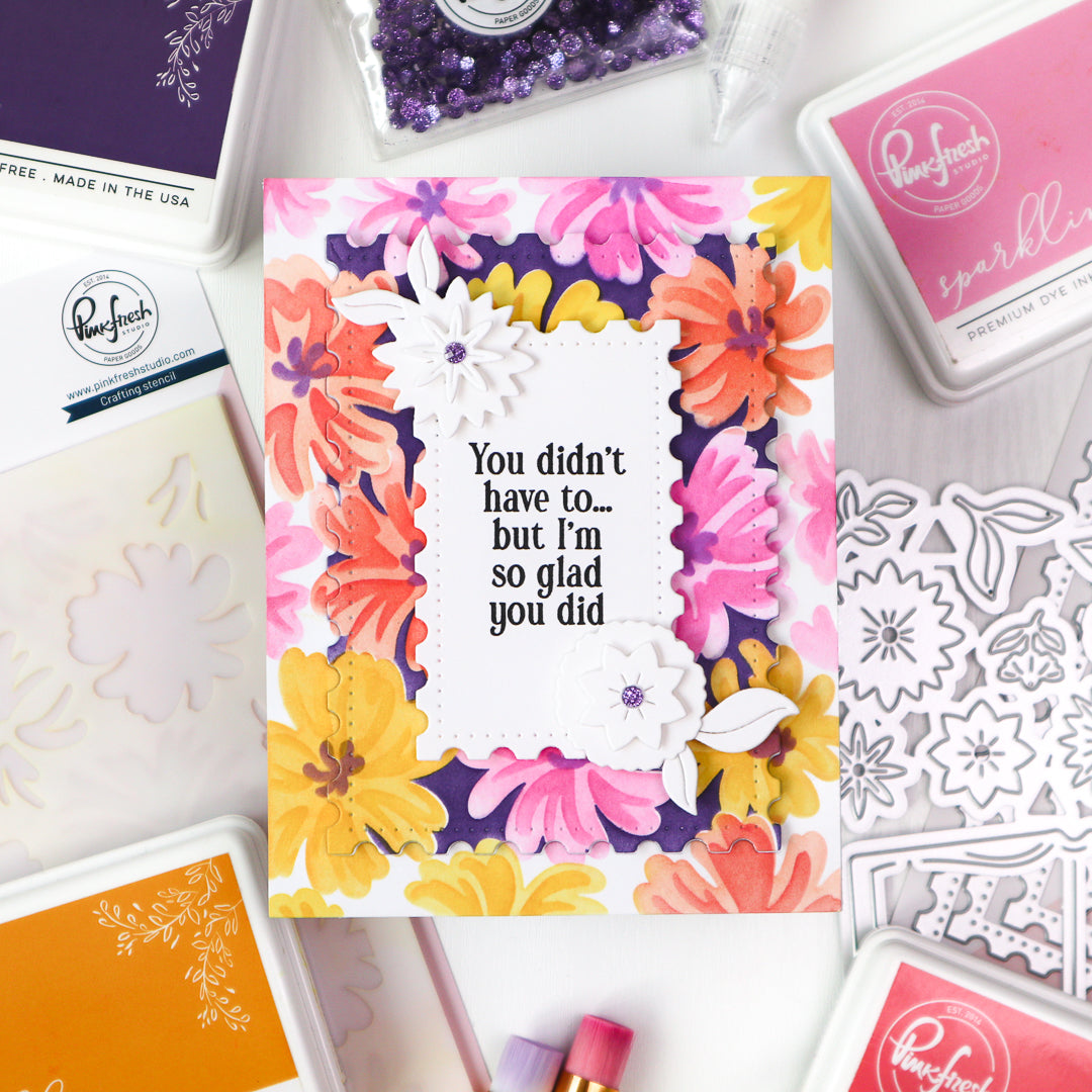 Pinkfresh Studio Floral Tale die/Stencil Bundle