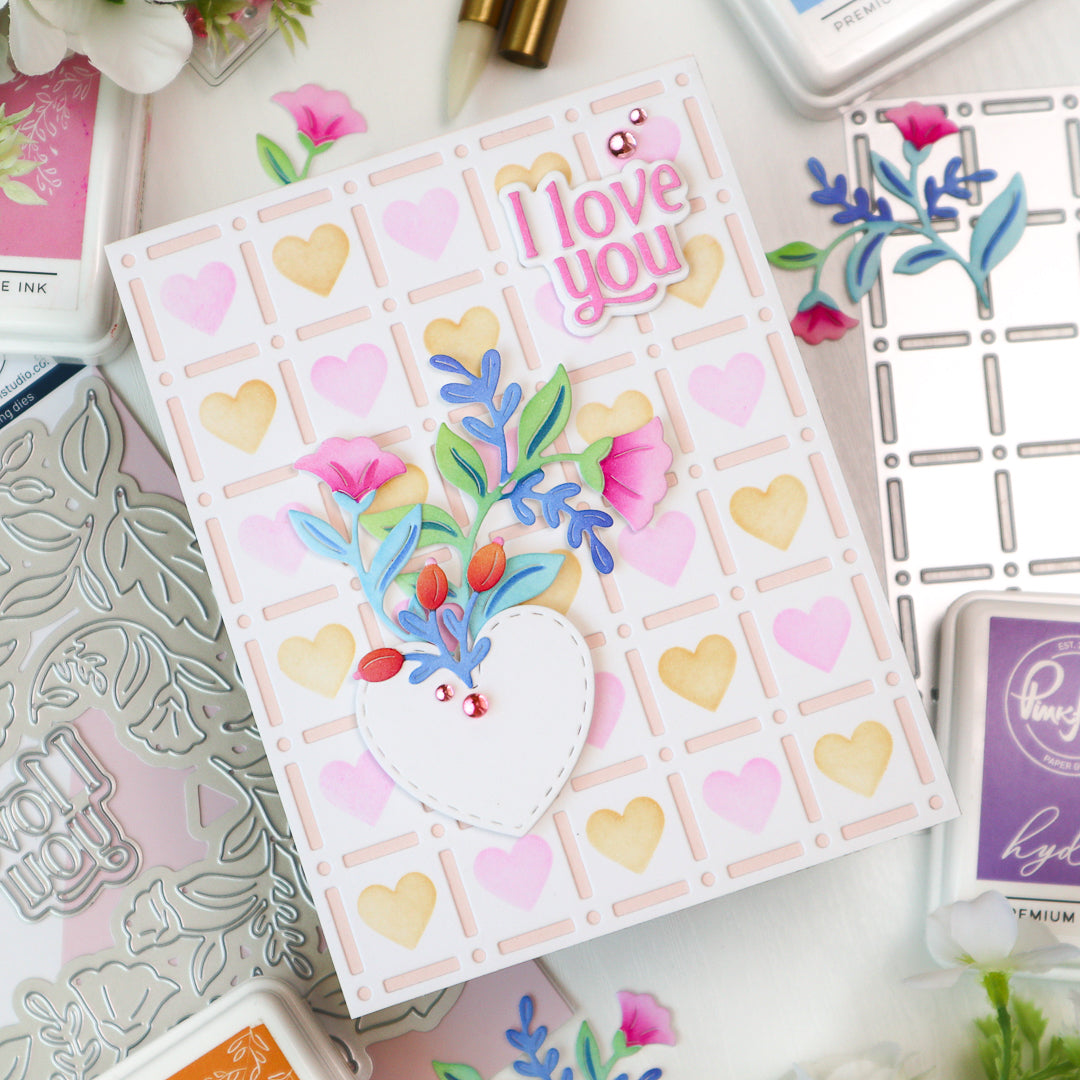 Pinkfresh Studio Refined Grid Builder stencil