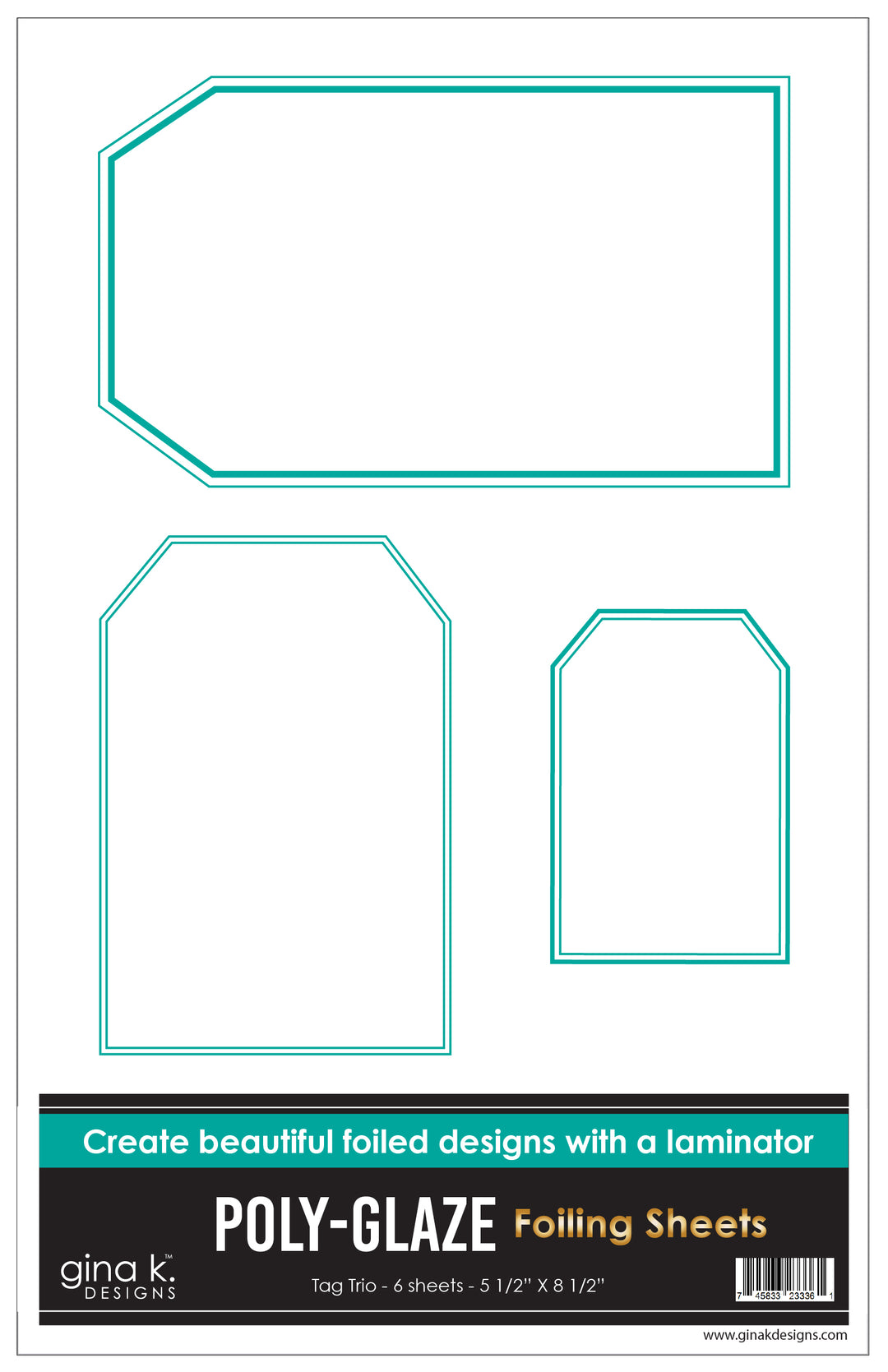 Gina K Design POLY-GLAZE Foiling Sheets- Tag Trio