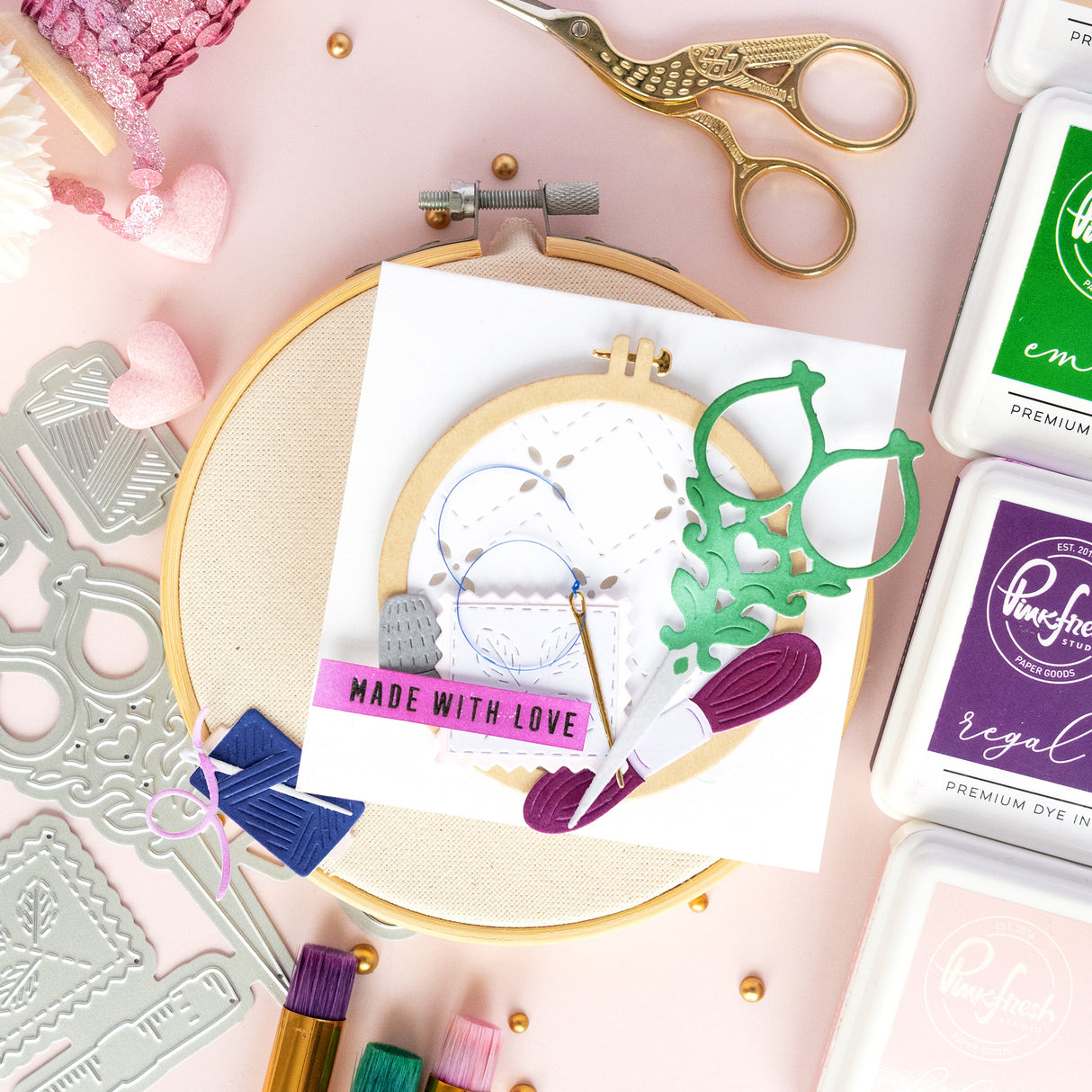 Pinkfresh Studio The Stitch Edit: Maker's Essentials die / stencil Bundle