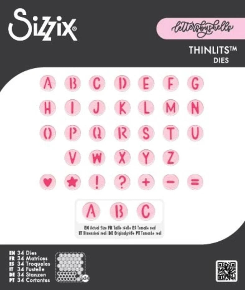 Sizzix Thinlits Die Alphabet Beads (34pcs) by Letters by Shells - 667199