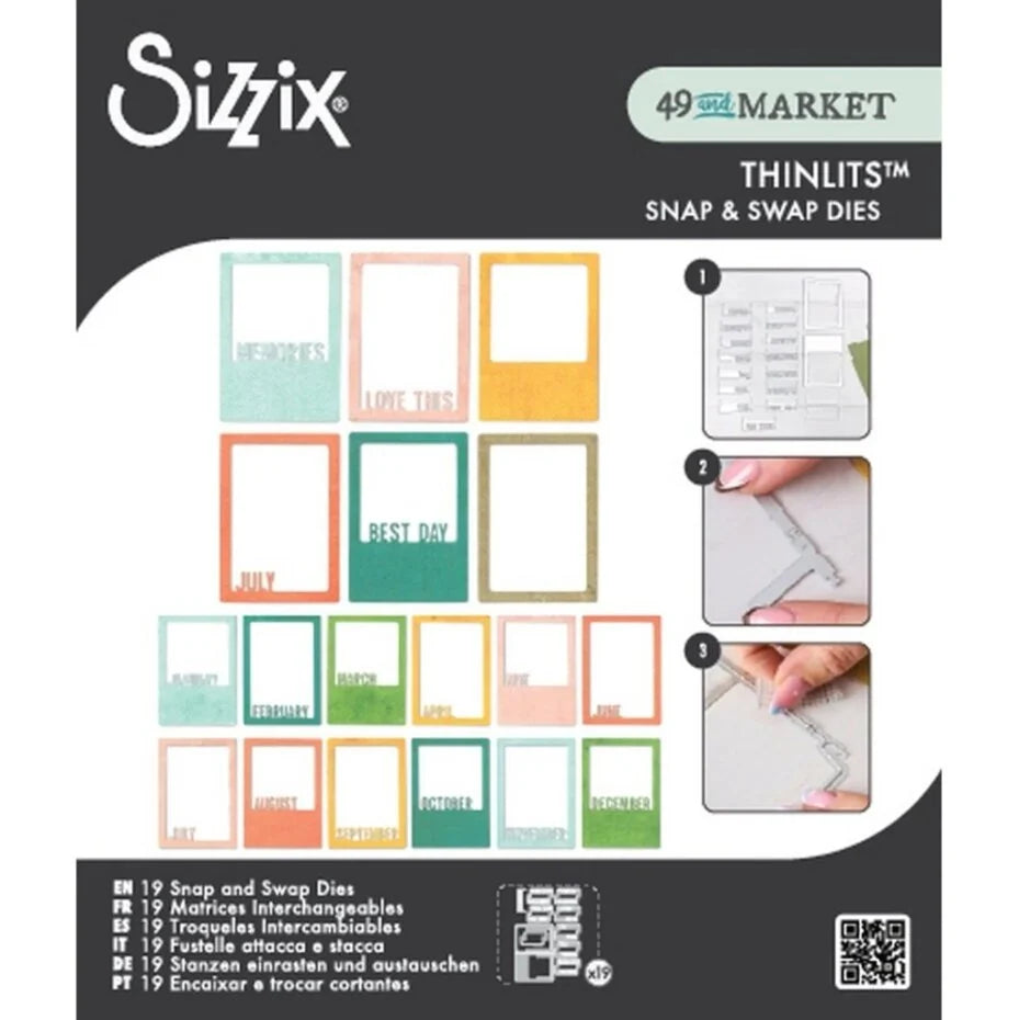 Sizzix Thinlits Die Set Snap and Swap Instamatic (19pcs) by 49 and Market - 667205