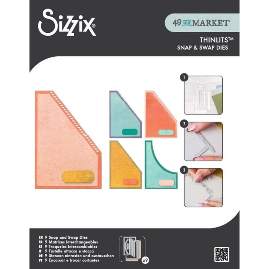 Sizzix Thinlits Die Set Snap and Swap Slanted Pocket (9pcs) by 49 and Market - 667227
