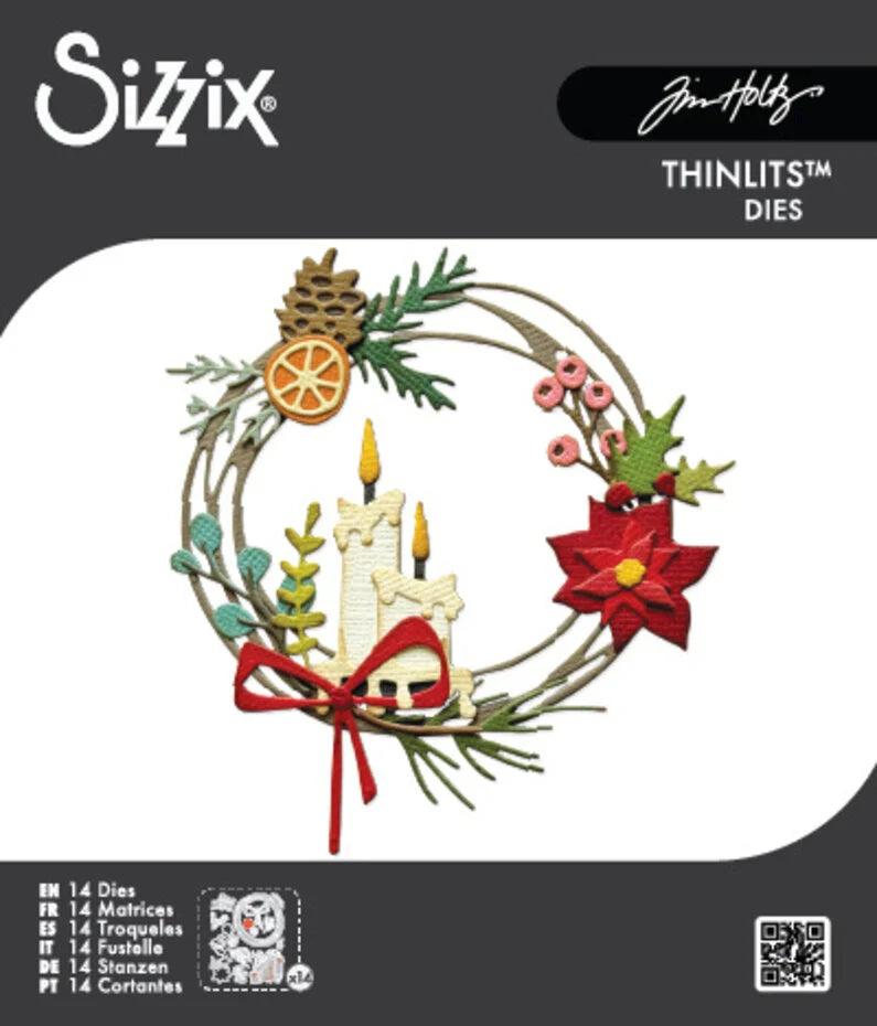 Sizzix Thinlits Die Vault Festive Wreath (14pcs) by Tim Holtz - 666715
