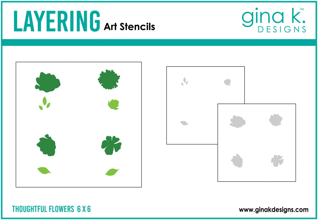 Gina K Designs STENCIL- Thoughtful Flowers