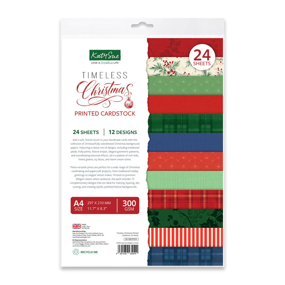 Katy Sue Designs Timeless Christmas Printed Cardstock, 24 Sheets