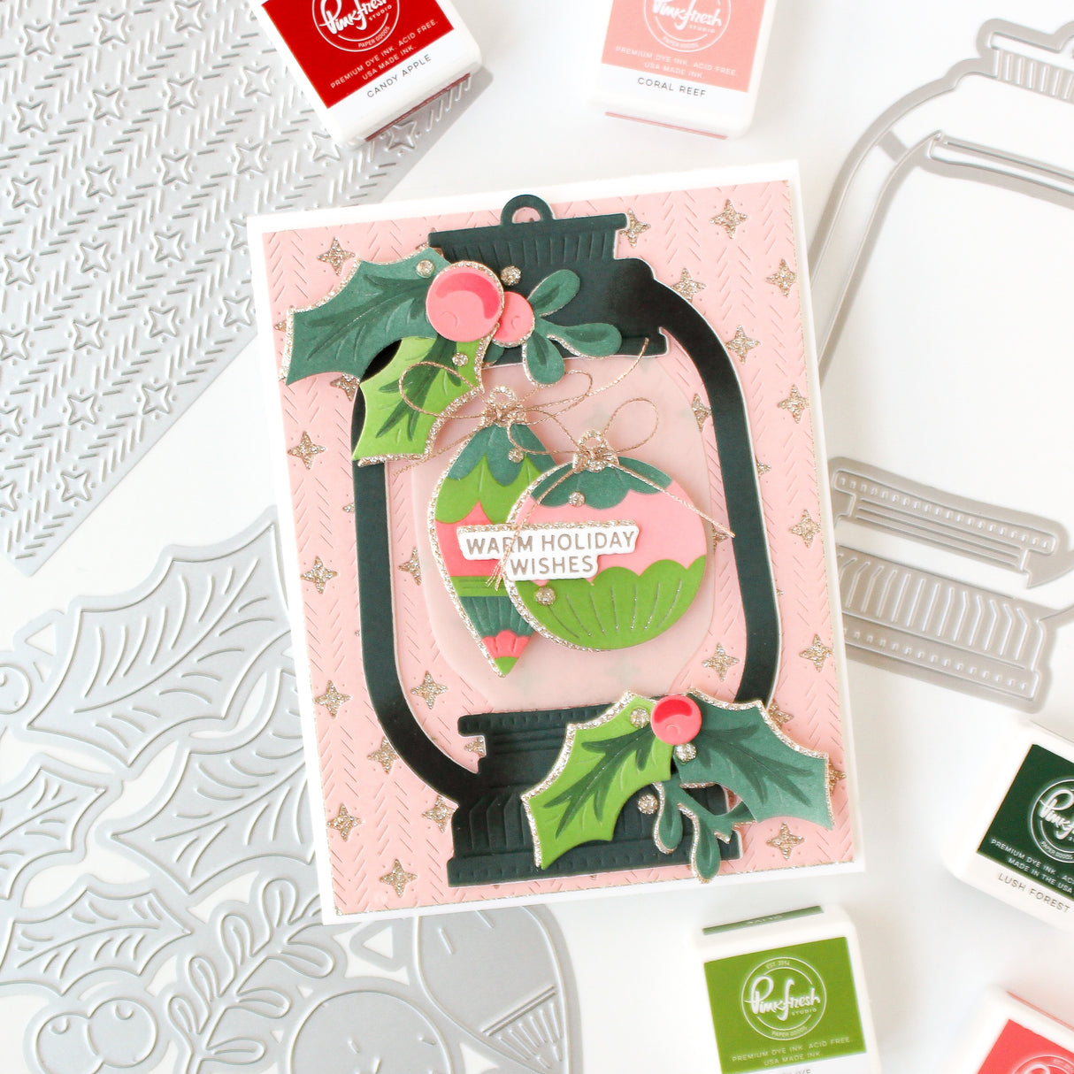 Pinkfresh Studio Timeless Tidings stencil/ Die Bundle