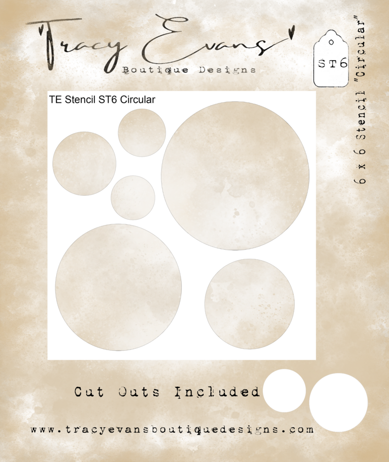 Tracy Evans Circular 6x6 Inch Stencil (ST006)