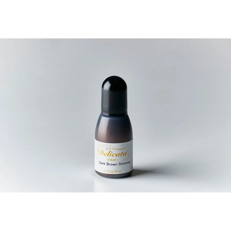 Tsukineko Delicata Pigment Inker Dark Brown Shimmer 15ml (RC-000-354)