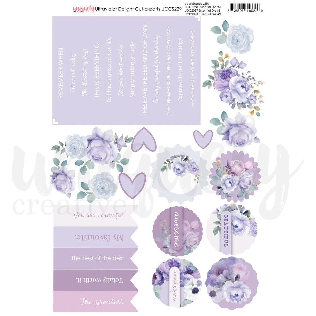 Uniquely Creative Ultraviolet Delight Cut-a-Part Sheet