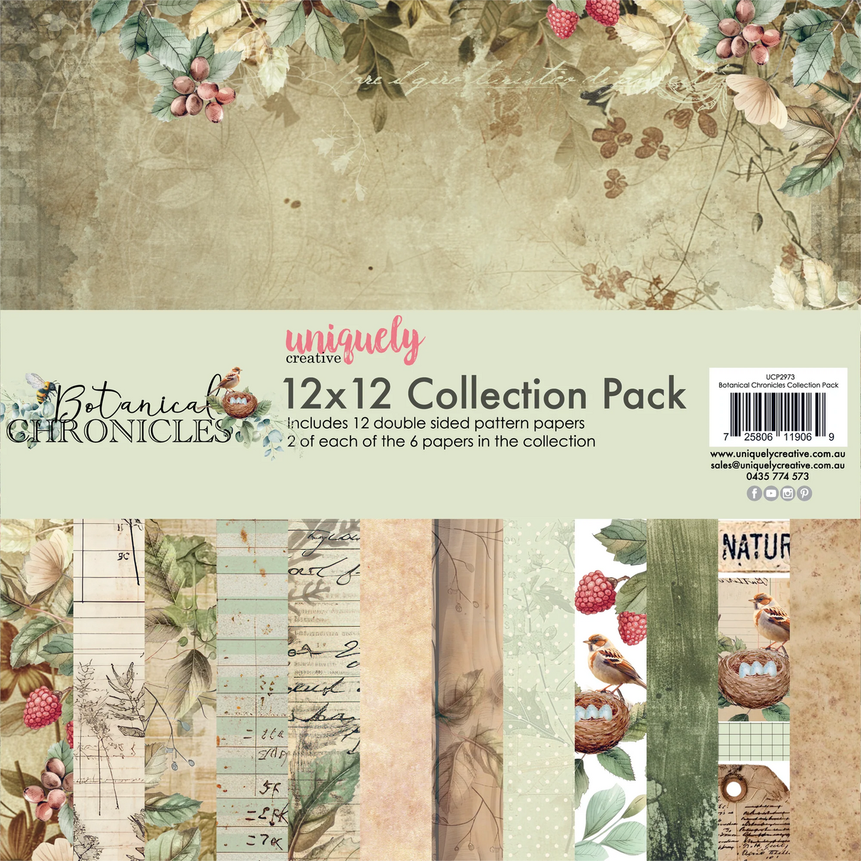 Uniquely Creative Botanical Chronicles 12 × 12 Collection Pack