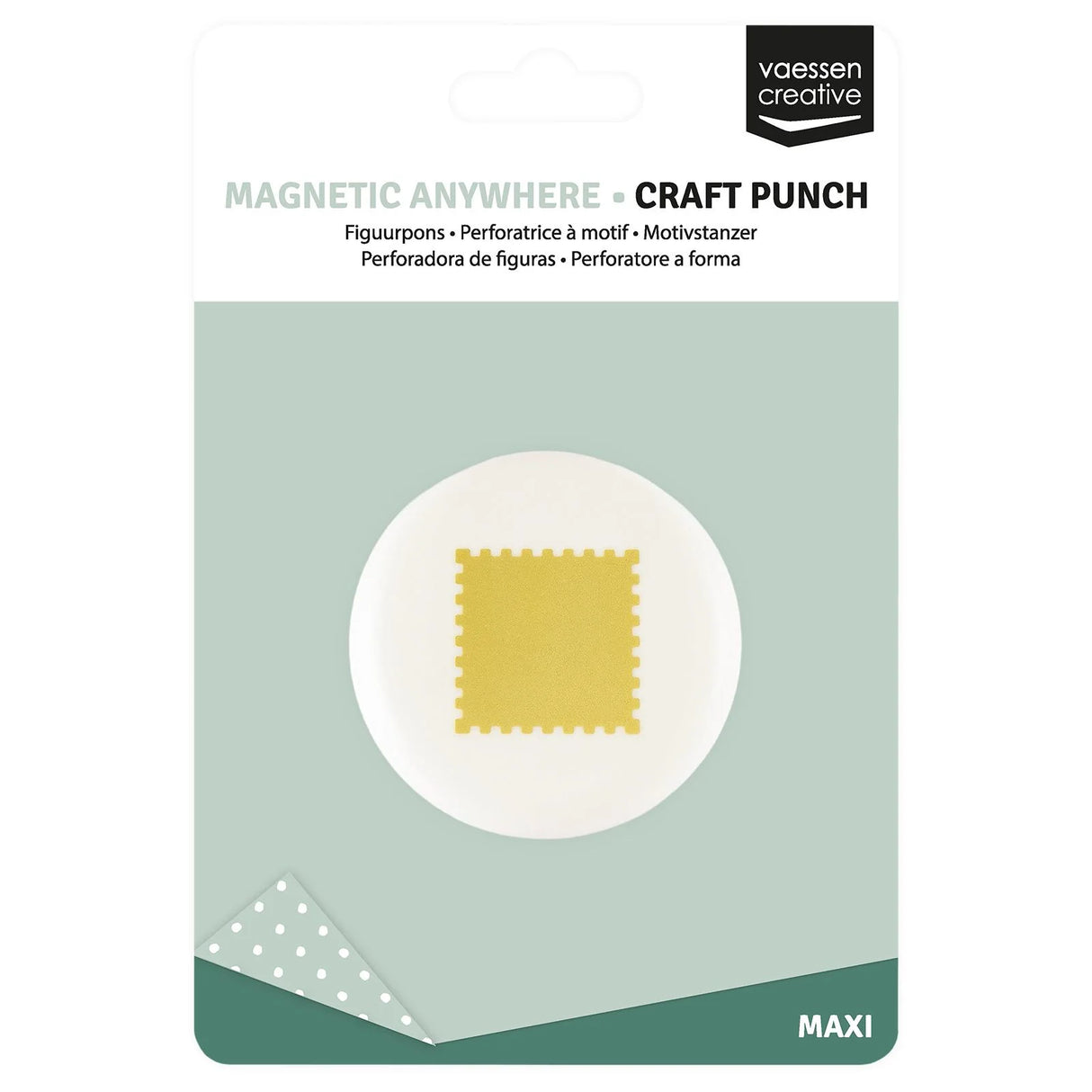 Vaessen Creative Magnetic Anywhere Punch Postage Stamp Square 2.5x2.5cm - 21451-005