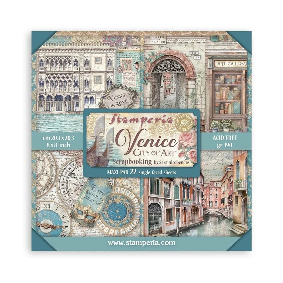 Stamperia Venice City of Art 8x8 Inch Paper Pack Maxi (Single Face) (SBBSXB14)