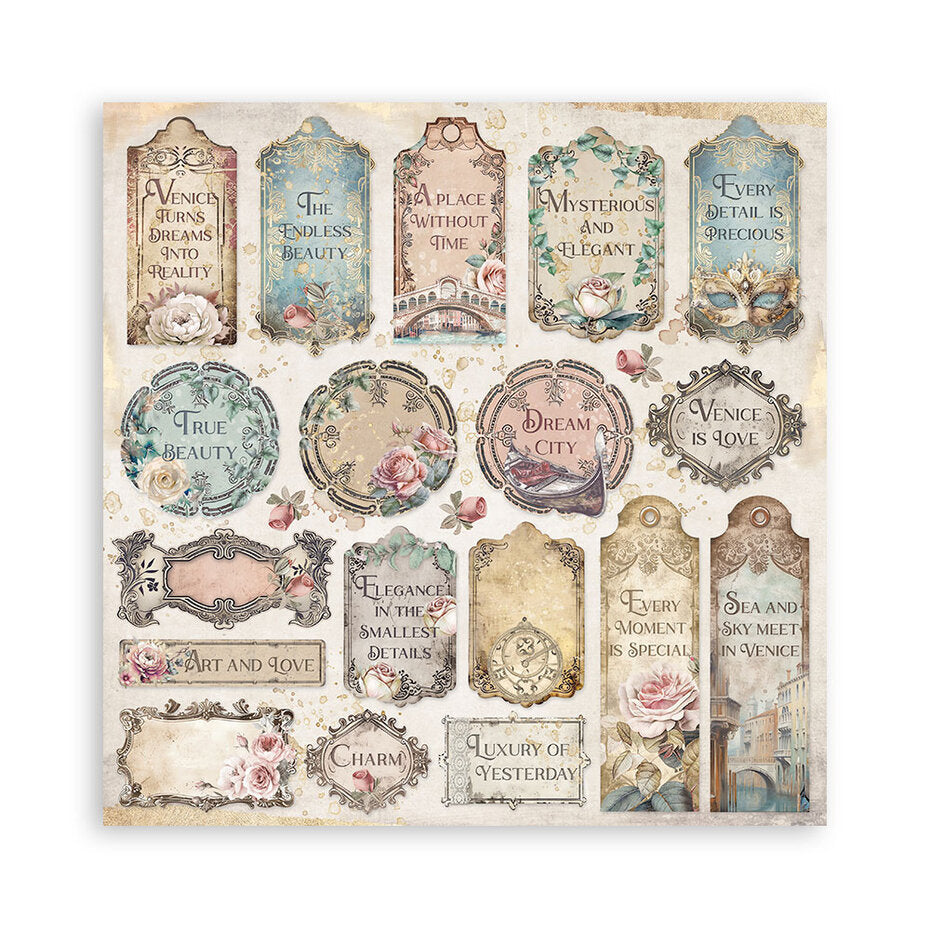 Stamperia Venice City of Art 8x8 Inch Paper Pack (SBBS128)