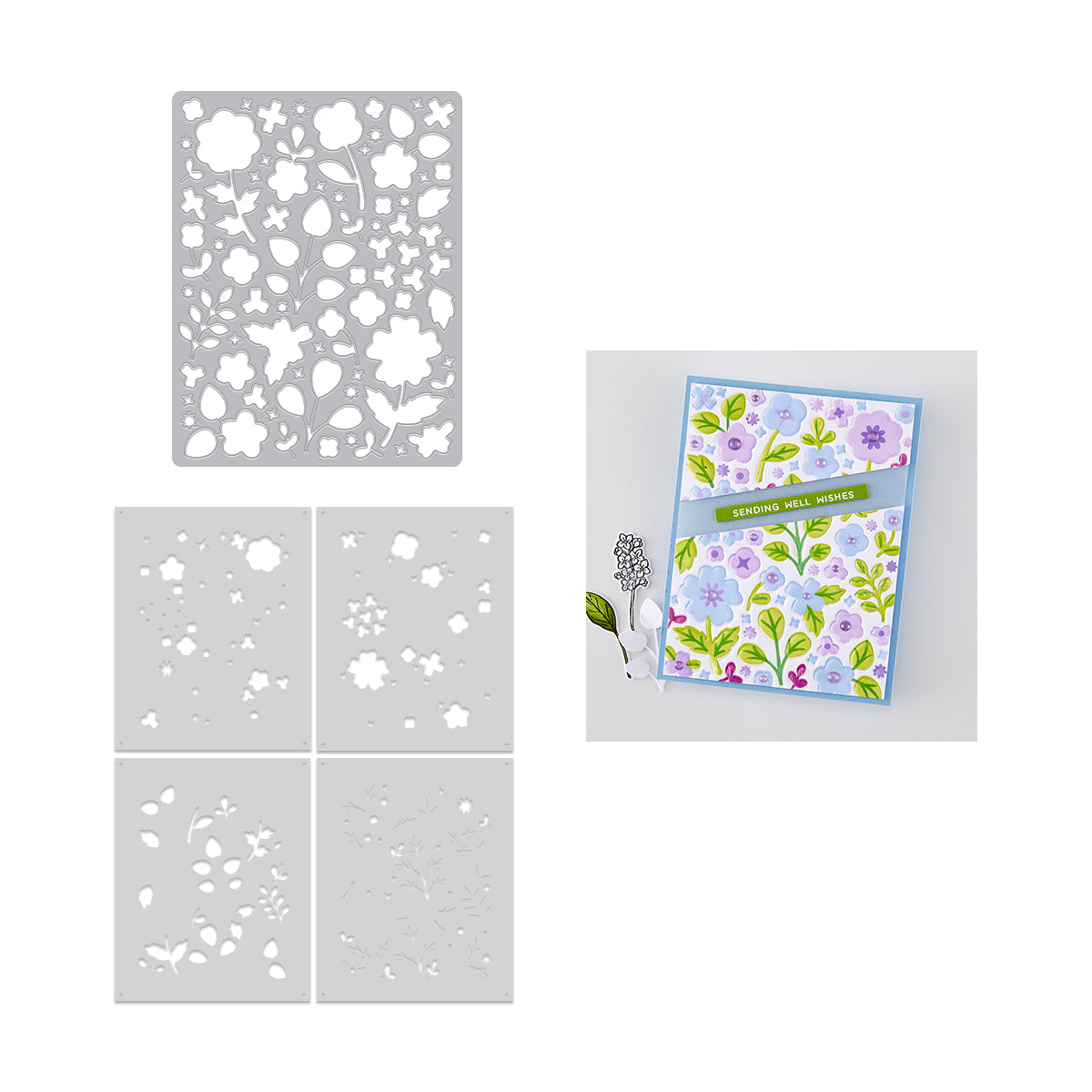 Hero Arts Meadow Blooms Die & Stencil Bundle