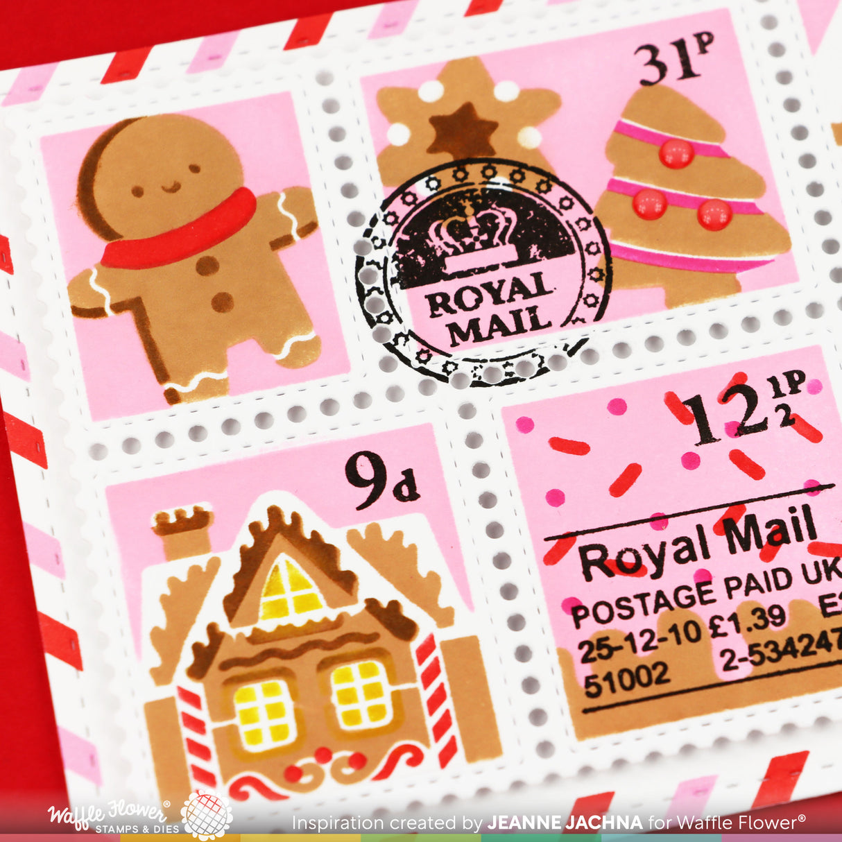 Waffle Flower Crafts Postage Collage North Pole Stamp Set