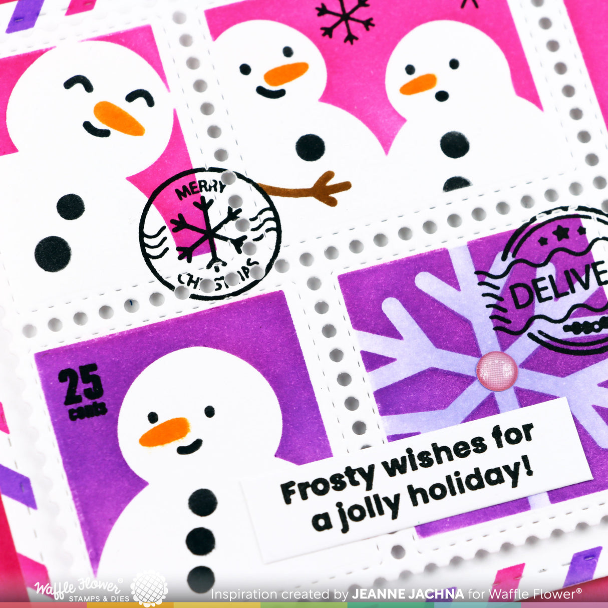 Waffle Flower Crafts Postage Collage North Pole Stamp Set