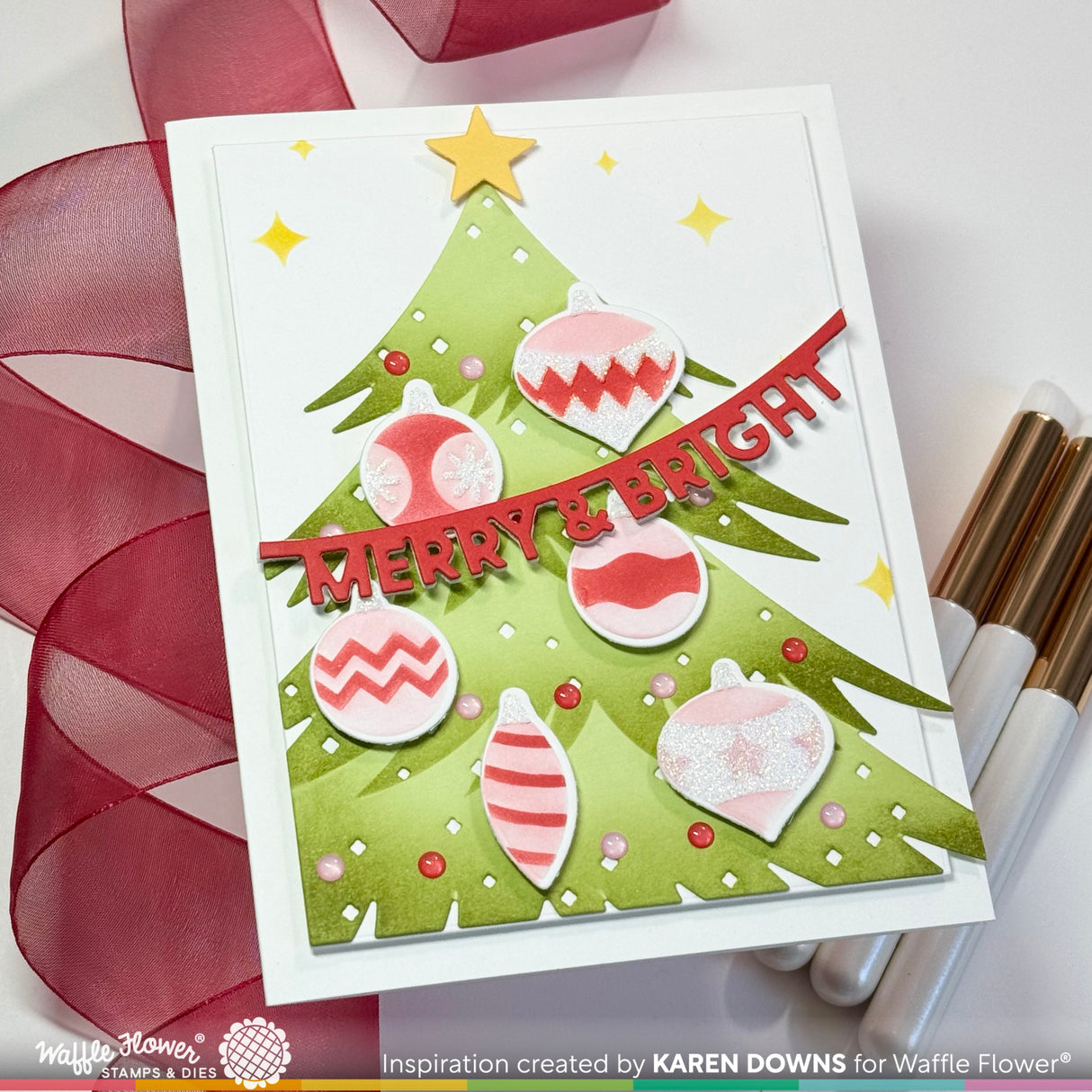 Waffle Flower Crafts Postage Collage North Pole Stamp Set