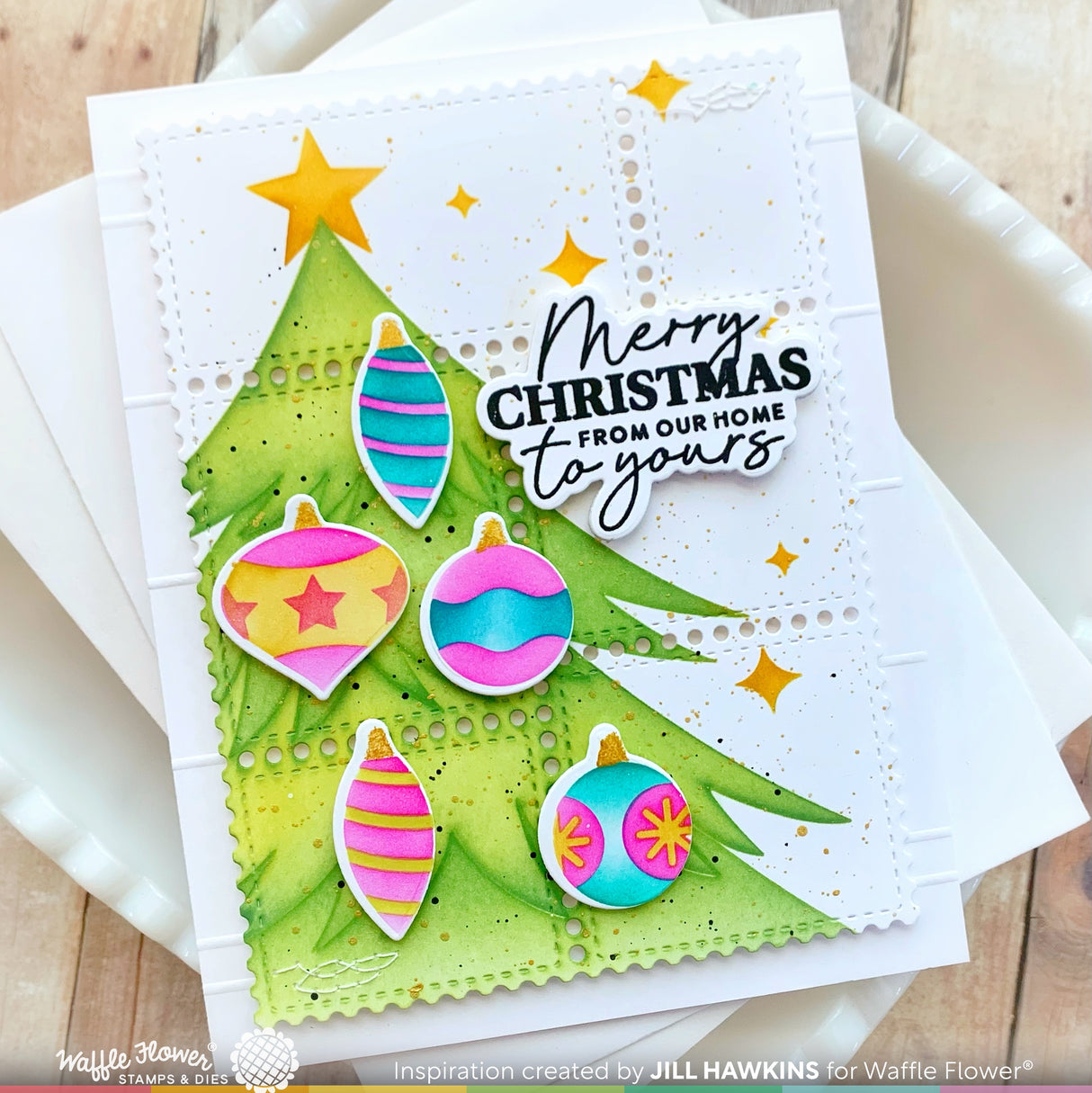 Waffle Flower Crafts Postage Collage North Pole Stamp Set