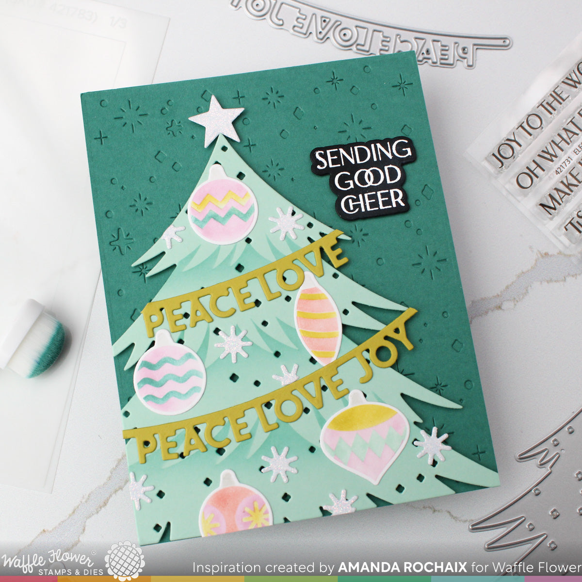 Waffle Flower Crafts Postage Collage North Pole Stamp Set