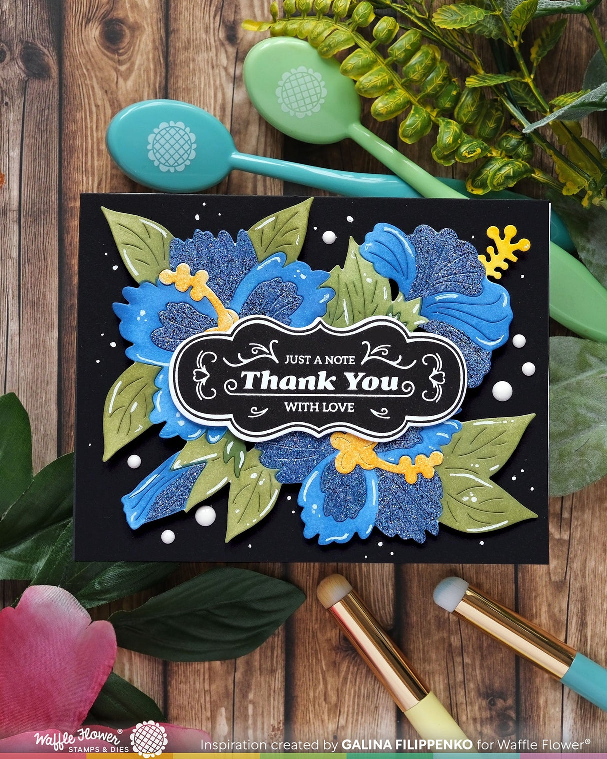 Waffle Flower Crafts Hibiscus Cluster Stencil