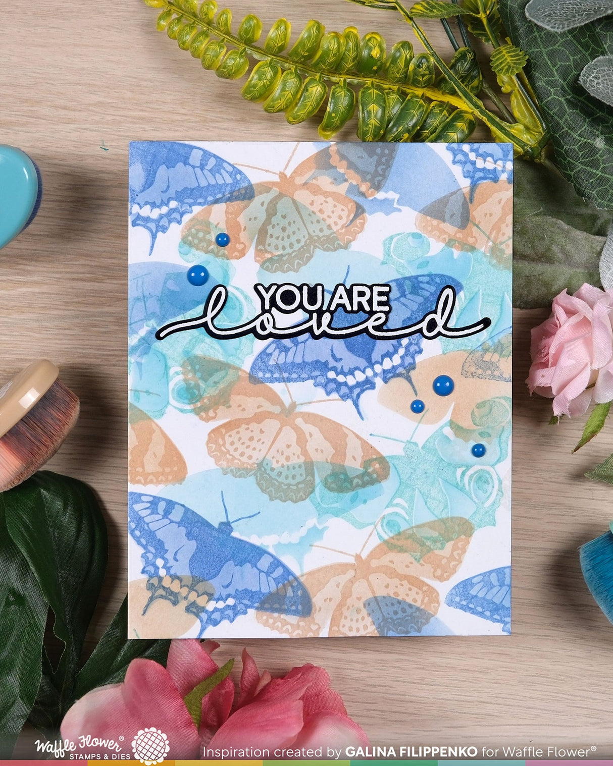 Waffle Flower Crafts Butterfly Trio Coloring Stencil