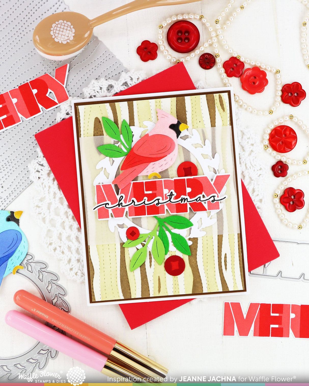 Waffle Flower Crafts Overlapping Merry Die-n-stencil