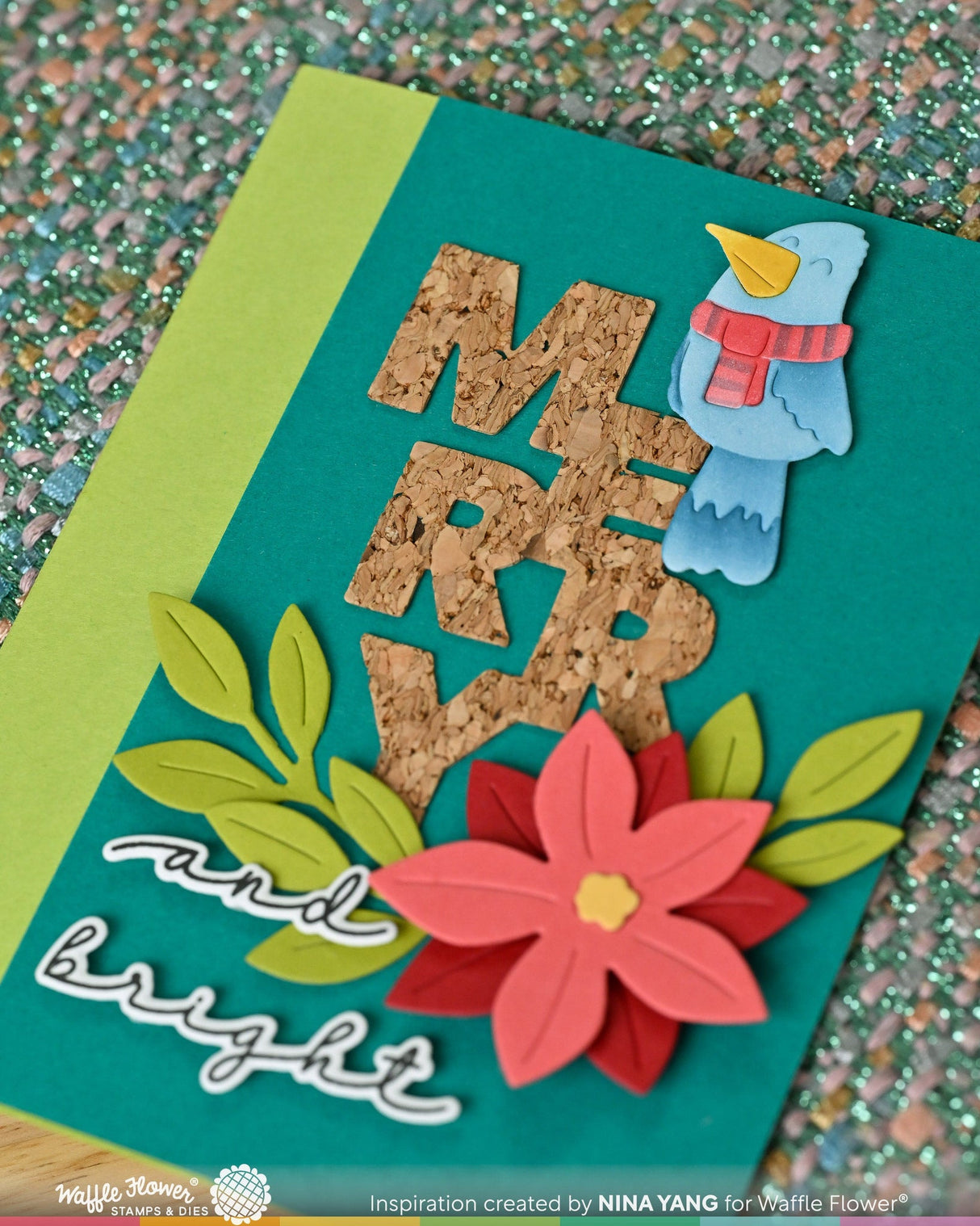 Waffle Flower Crafts Birdie Friends in Winter Stencil