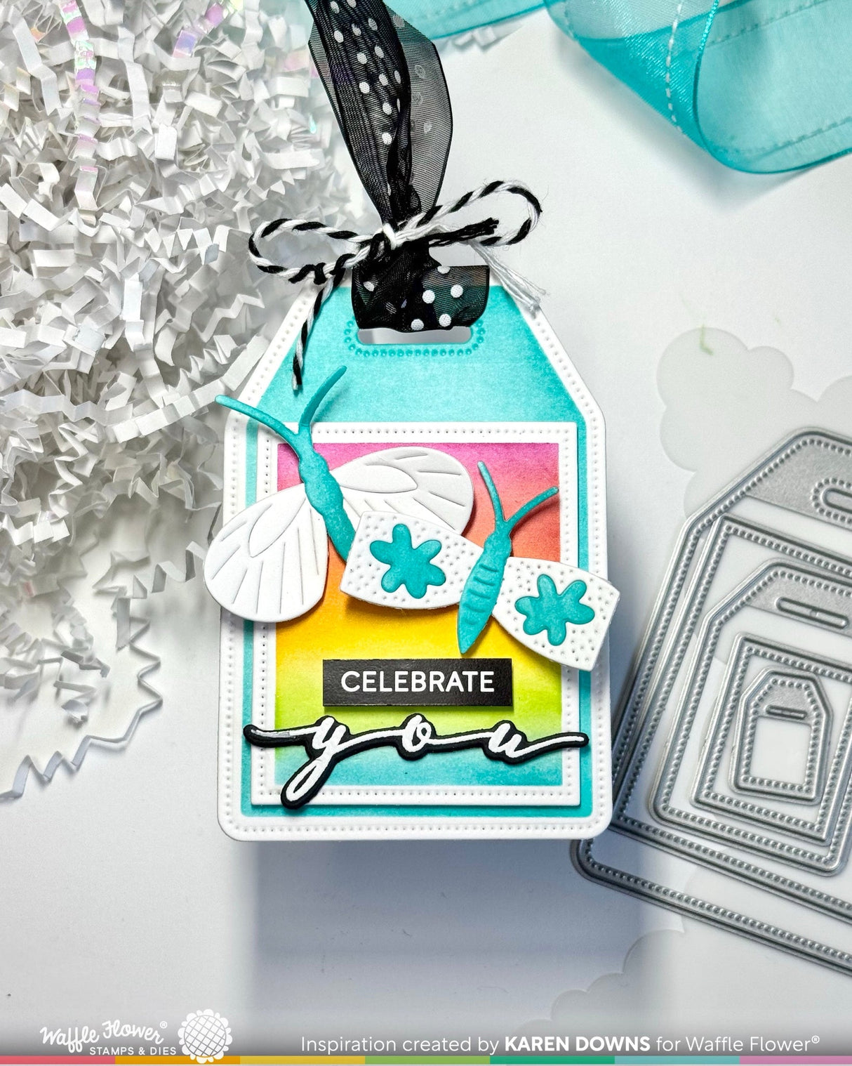 Waffle Flower Crafts Nesting Piercing Tags Die-n-stencil