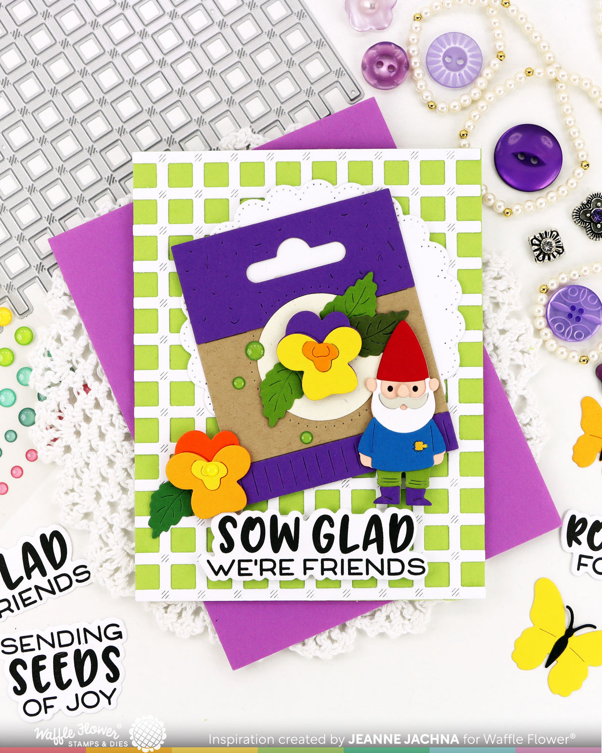 Waffle Flower Craft Happy Gnomes Die