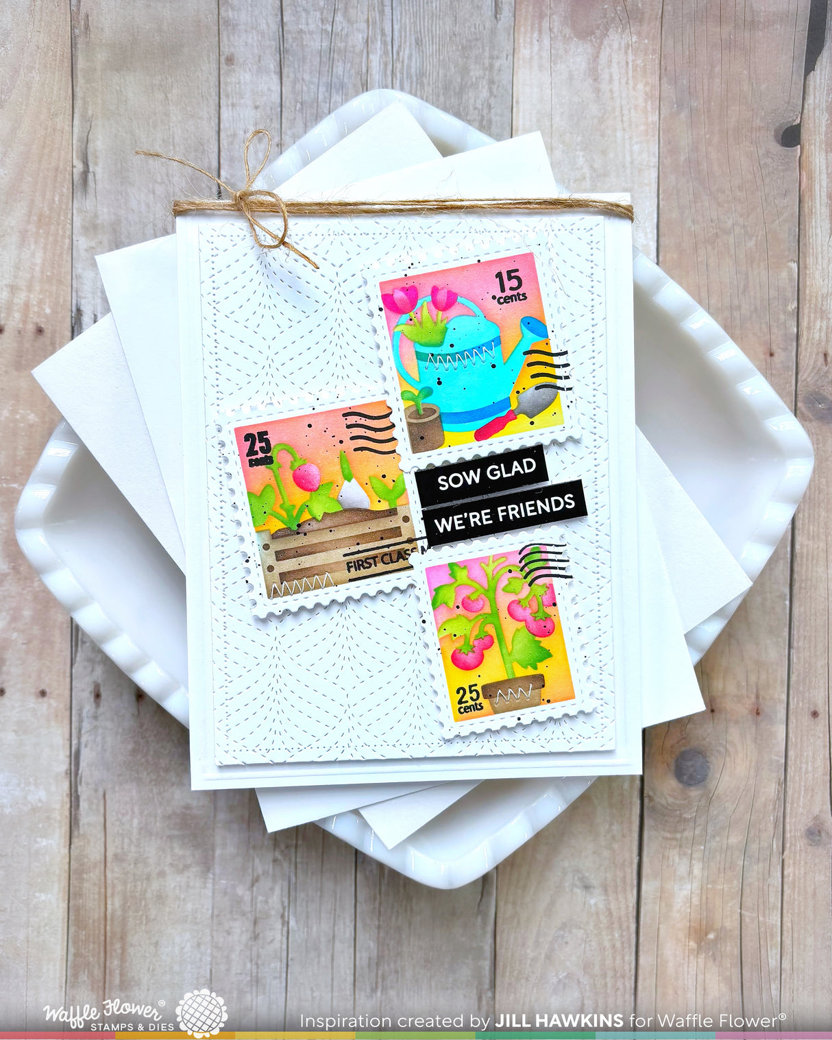 Waffle Flower Craft Postage Collage Gardening Stencil