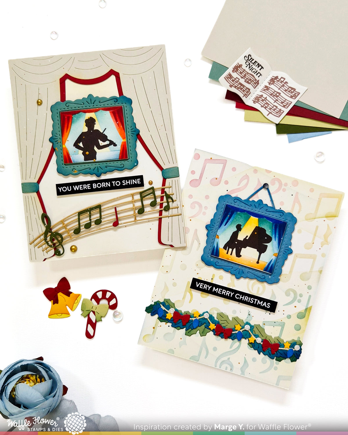 Waffle Flower Postage Collage Ballerina Silhouettes Stamp Set - 422623