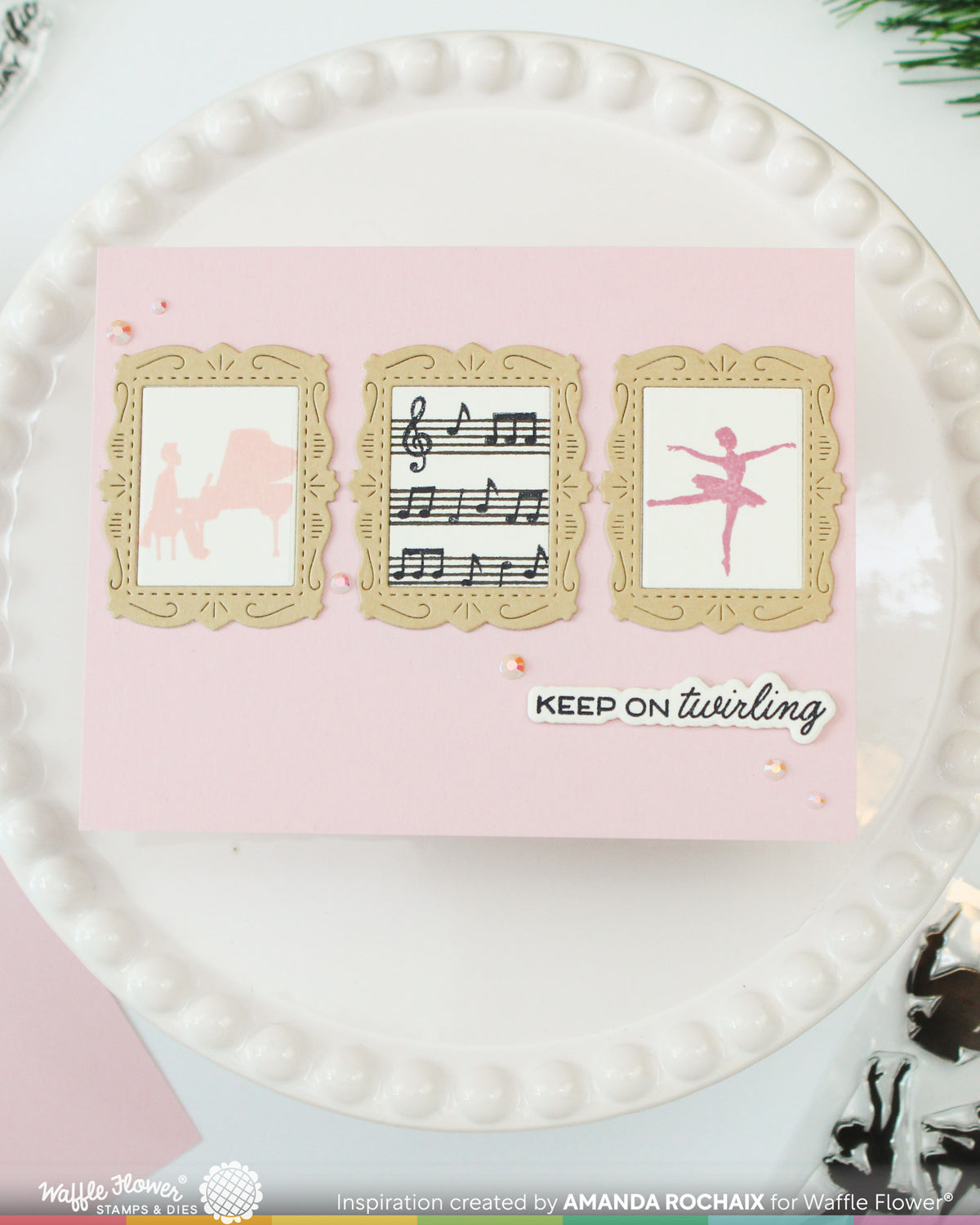 Waffle Flower Postage Collage Ballerina Silhouettes Stamp Set - 422623