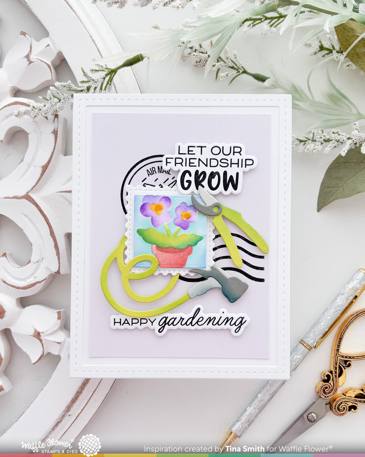 Waffle Flower Craft Postage Collage Gardening Add-ons Die