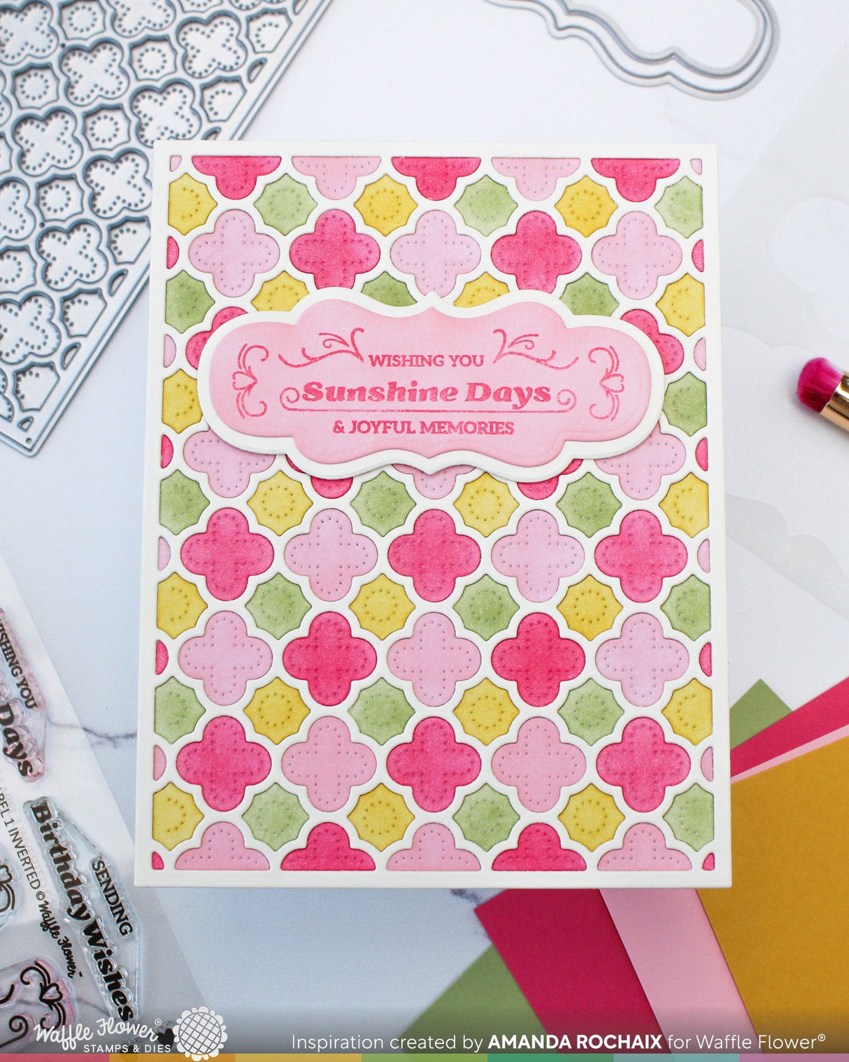 Waffle Flower Crafts Quatrefoil Panel Die