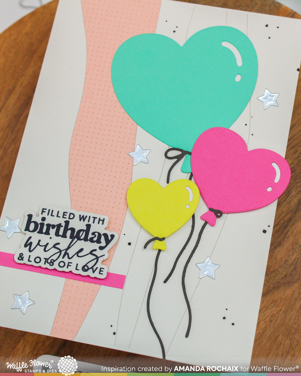 Waffle Flower Heart Balloons Die - 422572