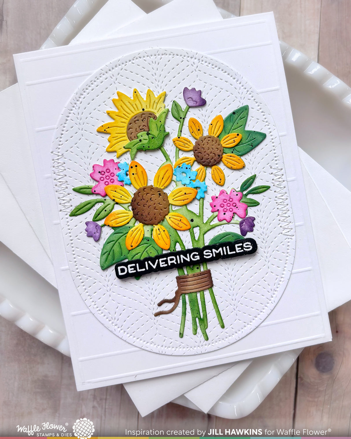 Waffle Flower Sunflower Bouquet Die - 422608