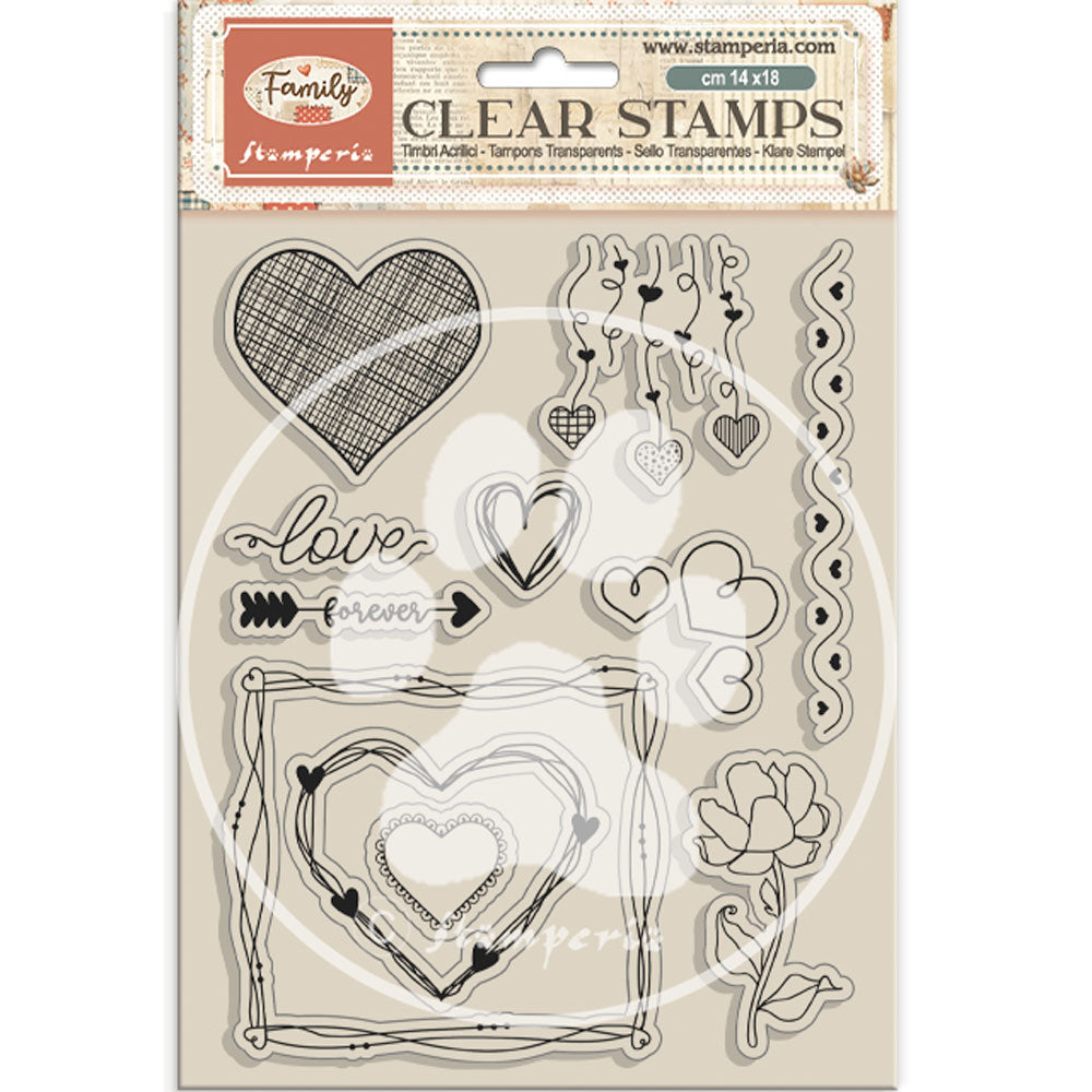 Stamperia Family Clear Stamp – Hearts (WTK234)