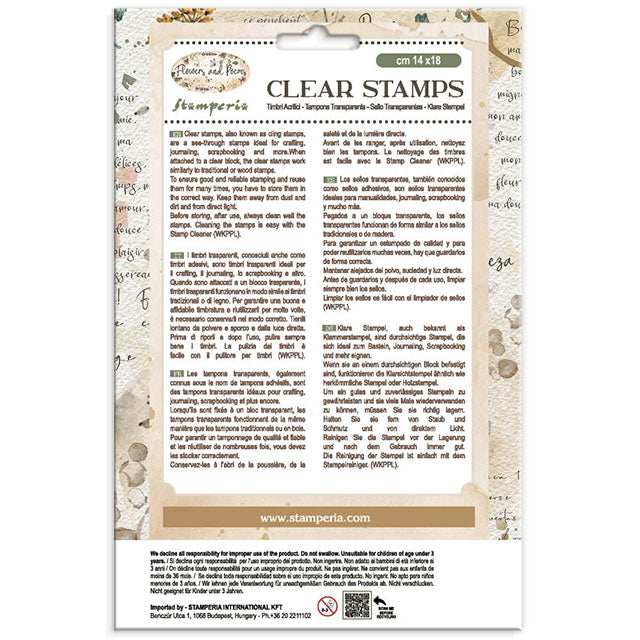 Stamperia Flowers and Poems Clear Stamps - WTK247