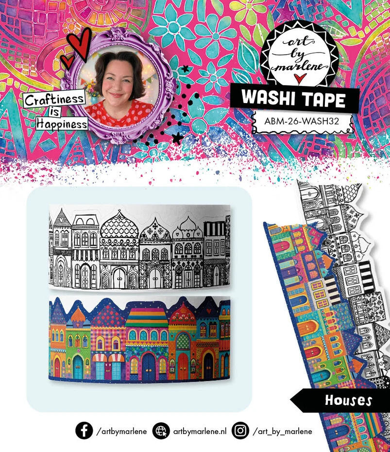 Studio Light Art By Marlene Washi Tape Houses - ABM-26-WASH32