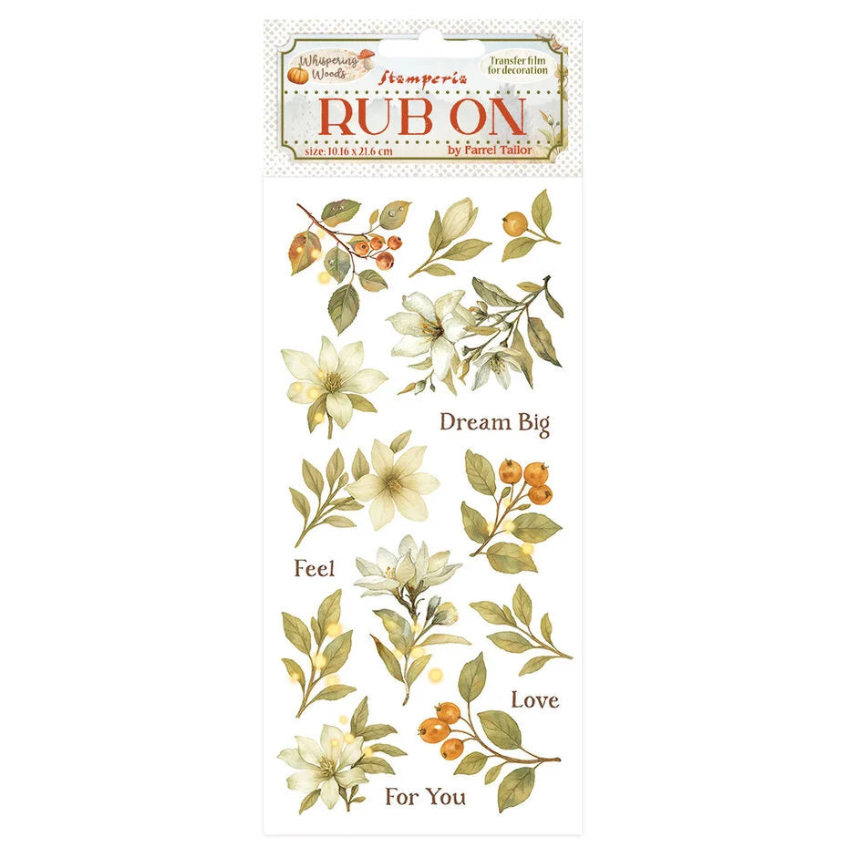 Stamperia Whispering Woods Rub-On 4x8,5 Inch Magnolia (DFLRB184)