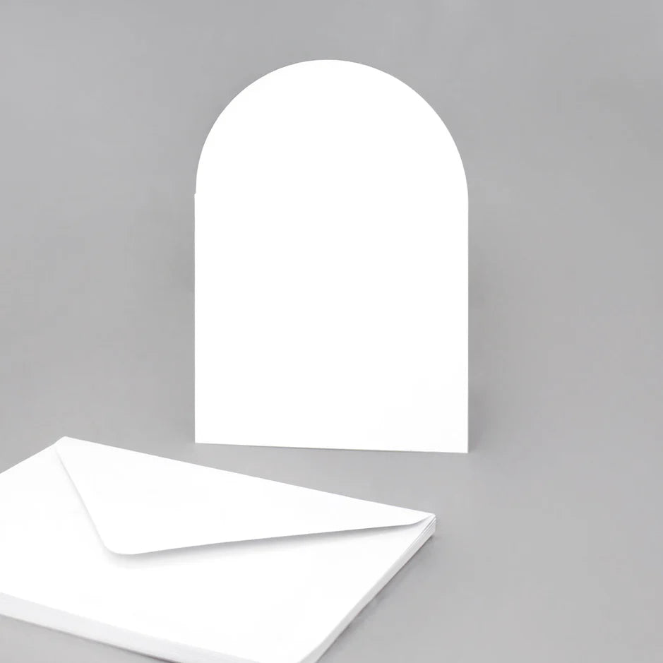 Katy Sue Designs White Arched Single Fold Cards & Envelopes 127x178mm, Pack of 10
