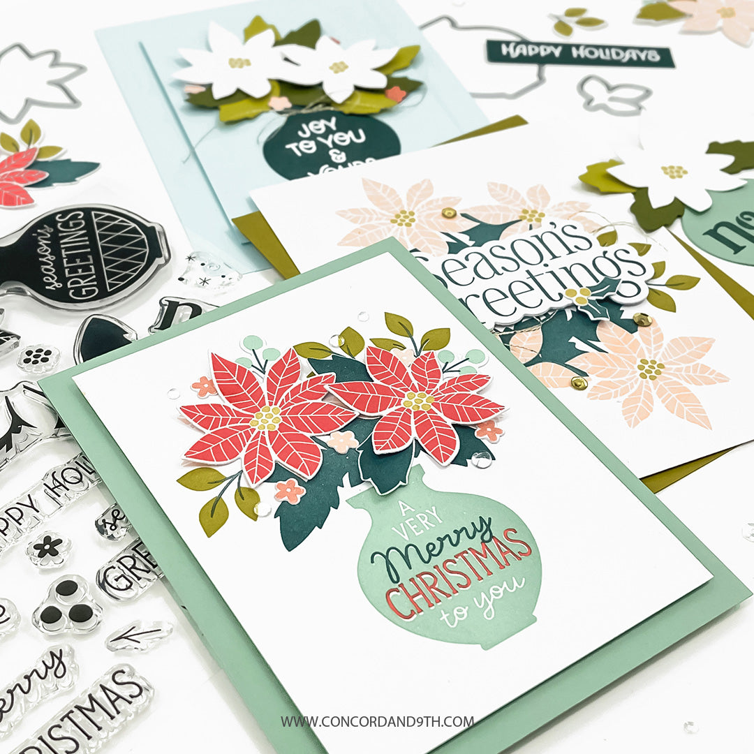 Concord & 9th Winter Bouquet Stamp and Die Bundle