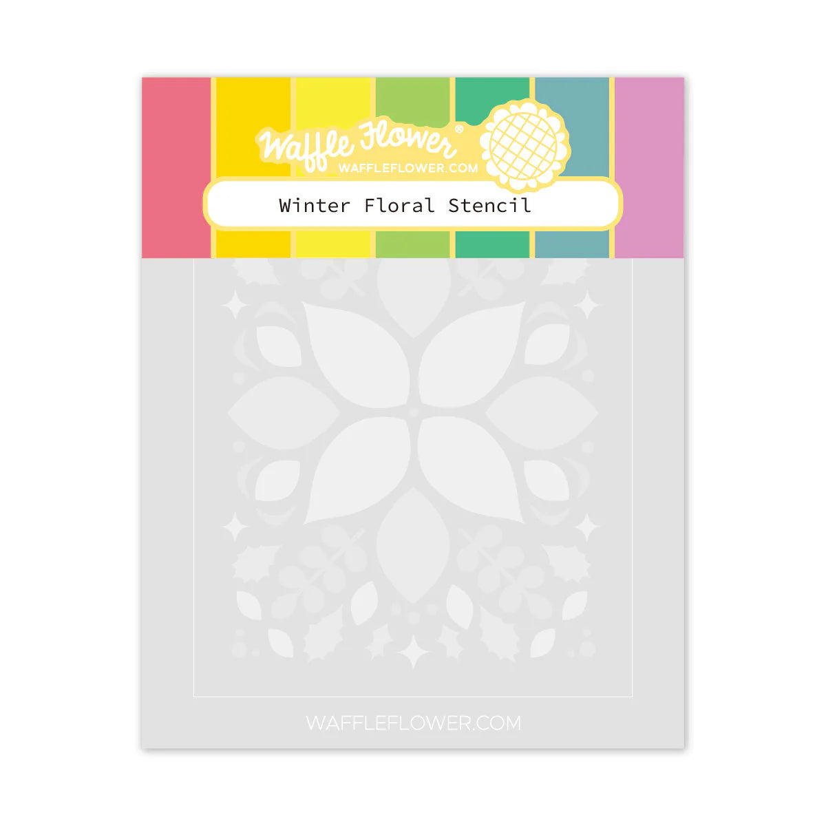 Waffle Flower Crafts Winter Floral Stencil