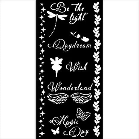Stamperia Wonderland Thick Stencil 12x25cm Magic Day (KSTDL96)