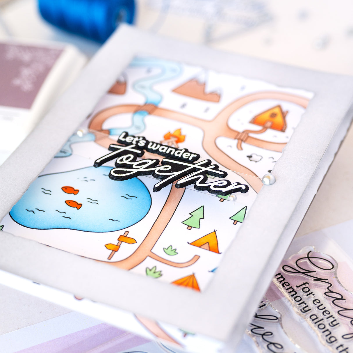 Pinkfresh Studio Woodland Trails Stamp/ Die/ Stencil Bundle
