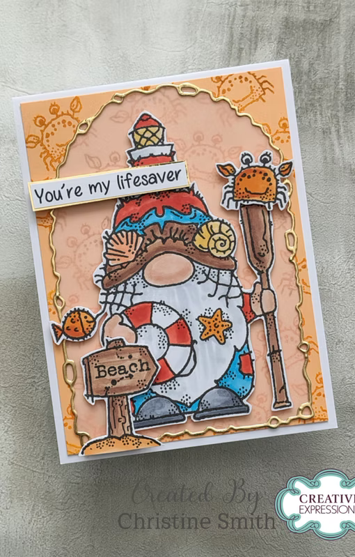Woodware Lighthouse Gnome A6 Clear Stamp Set by Françoise Read