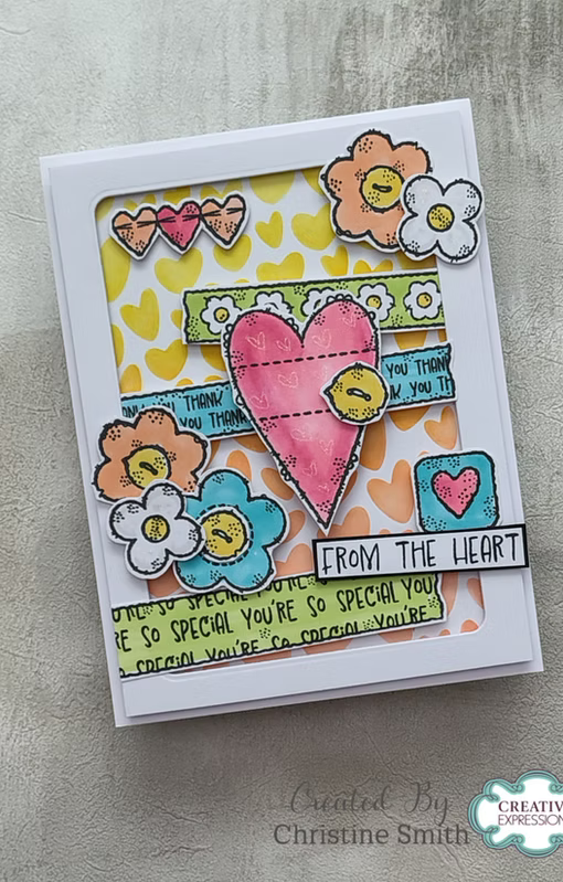 Woodware Patches A6 Clear Stamp Set by Françoise Read