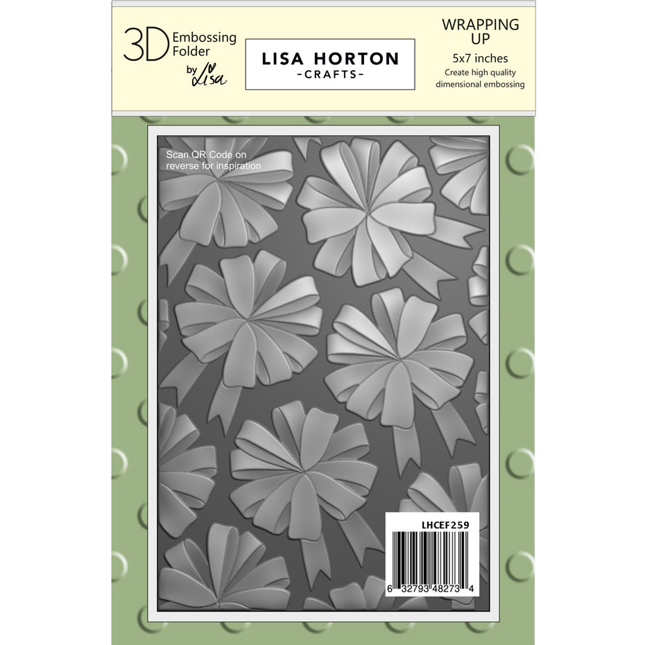 Lisa Horton Crafts Wrapping Up 5x7 Inch 3D Embossing Folder (LHCEF259) & Stencil Bundle
